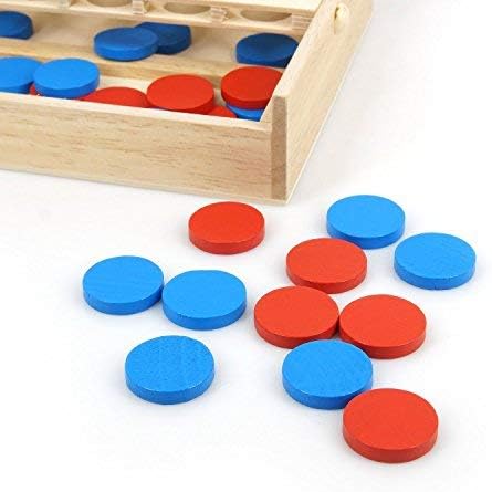 4 in a Row Wooden Board Game Foldable Line Up 4 Classic Family Toy Educational Toy for Kids and Family...