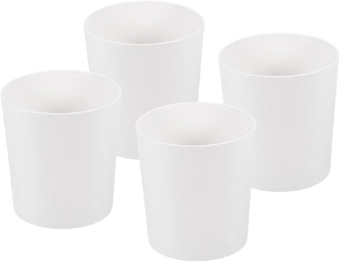 PATIKIL 4 Inch Plastic Plant Pot, 4 Pack Round Flower Planter Container for Indoor Outdoor, White...
