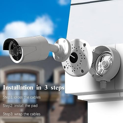 (New Upgrade) Security Camera Junction Box,Universal IP Camera Mount,Security Camera Bracket Outdoor,Metal Aluminum Waterproof Security Camera Mou...