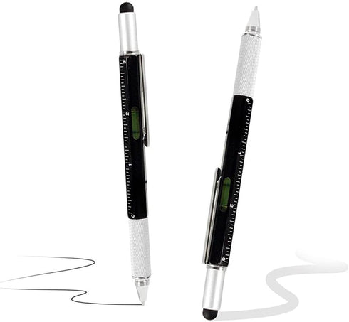 Screwdriver Pen Multitool Pen Touch Screen Stylus Ballpoint Tech Tool Pen Gadgets Ruler Level Metal Hexagon Pen for Men Office Outdoor Supplies 3 ...