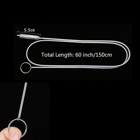 2 Pack 60 Inch Extra Long Tube Brush Pipe Cleaner, Stainless Steel Flexible Drain Tube Cleaning Brushes for Sink Refrigerator Drain, Aquarium Filt...