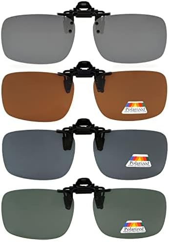 Eyekepper 4 Pack Flip-up Clip-On Sunglasses 59x39 MM Metal Wear Over Glasses...