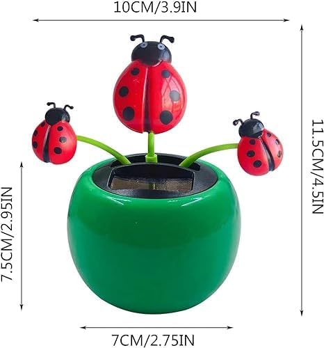 Reddish Orange Fashion Solar Powered Dancing Flower Toy Office Desk Car Decor Funny Electric Toy for Kids Sunflower Beetle Car Accessories Nice...