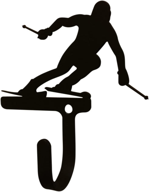 Village Wrought Iron Skier Wall Hook Decorative Small...