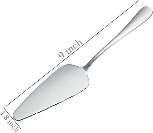 Stainless Steel Cake Server Pack of 10 Pie Holder Transfer Triangular Spade Spatula Serrated Edge for Pizza Cake Baking Safe in Dishwasher (Silver...