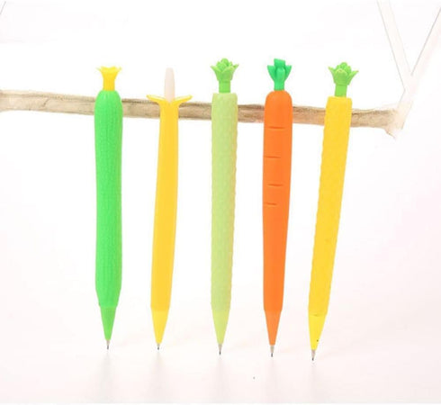 2Pc Yellow Banana Fruit Cute Writing Supplies Kids Gifts Drawing Students Mechanical Pencil Press Pens Automatic Stationery Pencils...