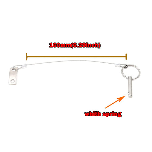 Boat Bimini Pin 4PCS Quick Release Pin 1/4" Diameter w/Lanyard Prevents Loss, Full 316 Stainless Steel, boat tops and support poles sailboat Acces...