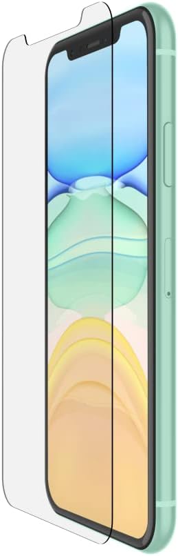 Belkin ScreenForce TemperedGlass Screen Protector for Apple iPhone 11 w/Antimicrobial-Treated, Ion Exchange Strengthened & Included Easy Align Tra...