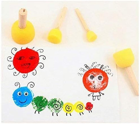 WAFJAMF 40-Pieces Assorted Size Round Sponges Brush Set, Paint Tools for Kids...