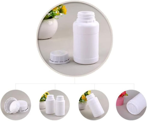 5pcs 8.45oz/250ml Plastic Bottles, Lab Cylindrical Chemical Reagent Bottle, Wide Mouth Laboratory Reagent Polyethylene Bottle, Sample Sealing Liqu...