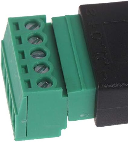 VizGiz 2 Pack USB 2.0 Plug Replacement 5Pin Solderless Screw On Type USB Terminal Block Connector Male and Female Socket Jack Adapter for LED Stri...