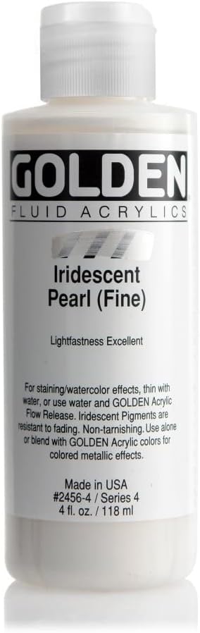 Golden Fluid Acrylic, 4 Ounce Bottle, Iridescent Pearl Fine...