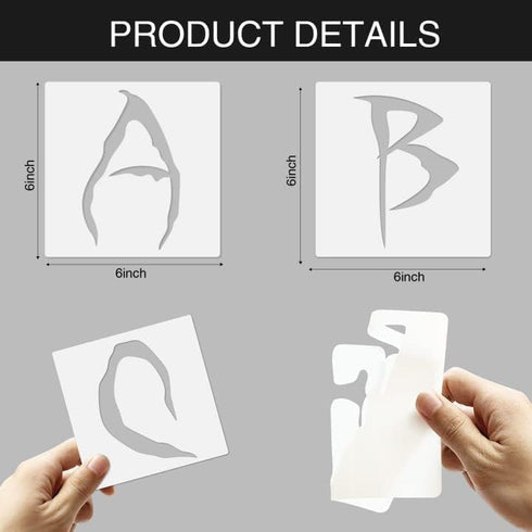 36pcs Halloween Letter Stencils Numbers Stencils Templates Reusable Plastic Alphabet Templates Stencil Set for Halloween Wood, Wall, Fabric,Chalkb...