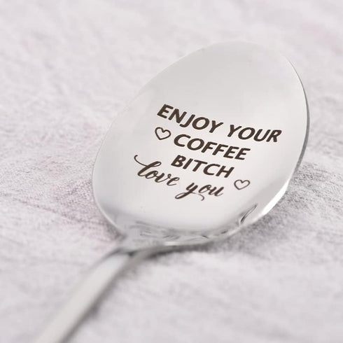 Coffee Spoon Gifts for Husband Wife Birthday Gift for Bf Girlfriend Gifts for Women Teen Friends Bestie Enjoy Your Coffee Love You Spoon Gifts for...