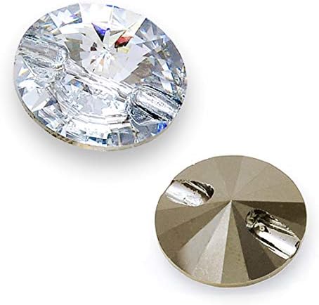 10mm Swarovski 3015 Sew On Rivoli Button 6-pcs (Crystal)...