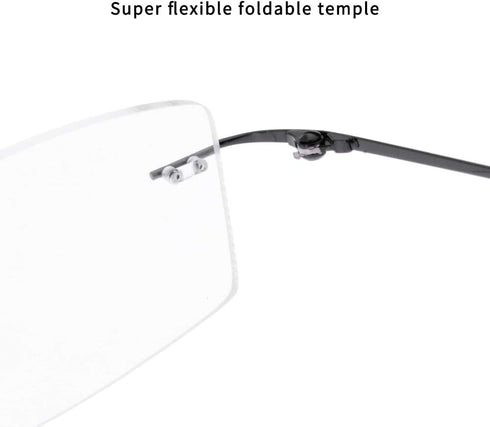 Fuisetaea Rimless Frame Bifocal Reading Glasses Flexible Titanium Alloy +1.50 Lightweight Readers Bifocal Glasses...