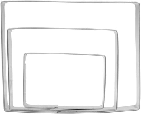 Large Rectangle Cookie Cutter Set - 5”,4”,3” - 3 Piece - Stainless Steel...