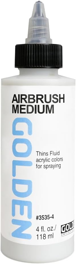 Airbrush Medium by GOLDEN, 4 fl. oz. Bottle, Professional Acrylic Medium, Transparent...