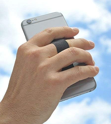 Cellphone Strap Holder for Back of Phone - Ultra Slim Universal Loopy Phone Grip Finger Strap Holder with Adhesive to Stick on (Black 2 Packs)...
