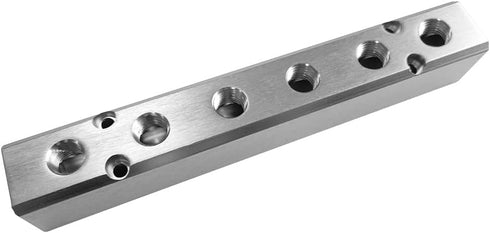 Beduan 6 Way 8 Port 1/2"NPT Input Port 1/4"NPT Output Port Aluminum Air Hose Inline Manifold Block Splitter,Pneumatic Air Compressor Manifold Fitt...