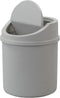 0.5 Gallon Plastic Mini Trash Can, Tiny Garbage Can with Swing Lid, Gray...