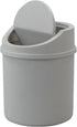 0.5 Gallon Plastic Mini Trash Can, Tiny Garbage Can with Swing Lid, Gray...