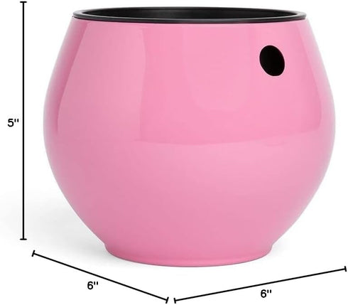 rePotme 6 inch Self Watering Plant Pot for Indoor Plants, African Violets, Succulents, The Aqua Core Collection (Blush Pink)...