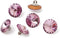 6-pcs 12mm Austria Crystal 1122 Rivoli Button with Shank, SW-1122BT (Light Amethyst)...