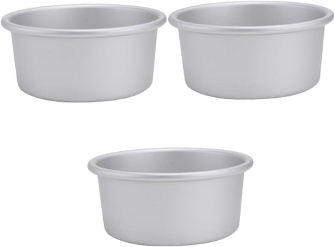 PRETYZOOM 3pcs 5 Nonstick Toaster Oven Pan Bread Tin Steaming Pan Anodized Aluminum Cake Pan Pudding Round Baking Cake Pan Layer Cake Pan Baking P...