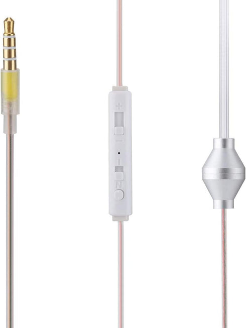 Yoidesu Universal 3.5mm Jack Acoustic Hollow Air Tube Earbuds Headphones with Microphone,Anti-Radiation in-Ear Single Earbud,Wired Cell Phone Earp...