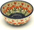 Polish Pottery Bowl - Ice Cream/Dessert - Peach Spring Daisy...