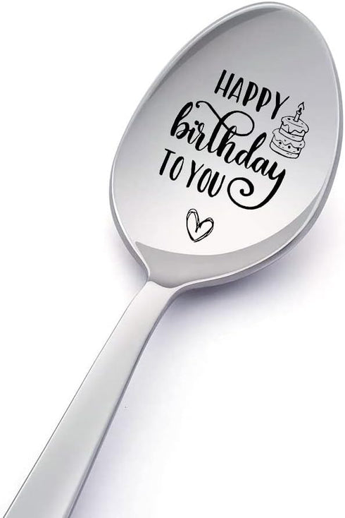 Birthday Gift Spoon for Women Men Happy Birthday to You Spoons for Daughter Brother Sister Best Friends Happy Birthday Gift for Dad Grandson Coffe...
