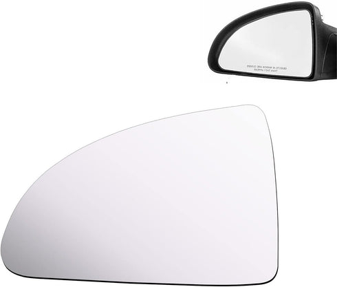 Mirror Glass fit for 2007-2010 Pontiac G5 2005-2010 Chevy Cobalt Driver Left Side Flat Replacement No Backplane Including Adhesive...