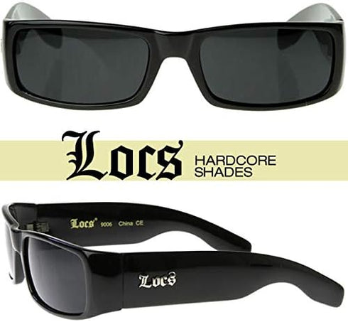 Locs Sunglasses Black OG Original Gangster Shades Dark Lens NEW 0106...