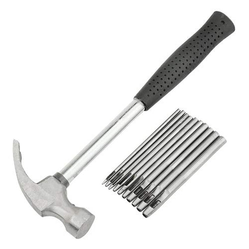 11 PCS Leather Hole Punch Tool Set with Hammer Hollow Punch Set for Leather Watch Bands Belts Canvas Paper Plastics(0.5mm-5mm)...