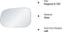 exactafit 8225L Driver Side Mirror Glass Replacement Repair Compatible With 2007-2014 Volvo C30, C70, S40, S60, S80, V50, V70...