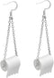 Funny Roll Toilet Paper Silver Earrings Drop Dangle Ear Hook for Women Jewelry Creative Statement...