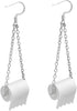 Funny Roll Toilet Paper Silver Earrings Drop Dangle Ear Hook for Women Jewelry Creative Statement...