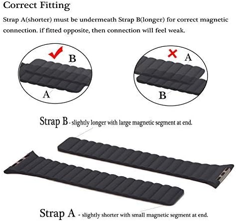 INI Compatible with Apple Watch Band 49mm 46mm 45mm 44mm 42mm 41mm 40mm 38mm - Adjustable Leather Strap with Magnetic Closure System for iWatch Se...