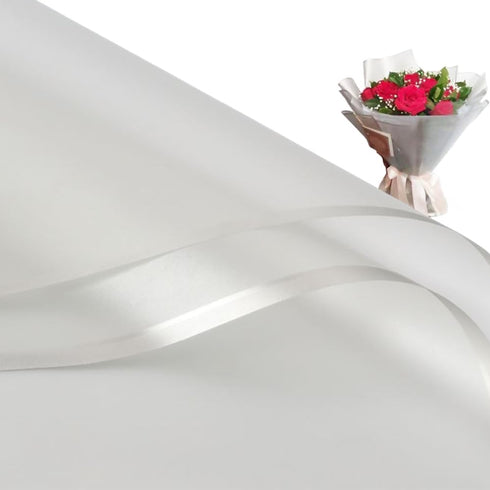 20 Pcs Silver border Flower Wrapping Paper,Waterproof Valentine's Day Bouquet Wrapping Paper 23x23Inch Used for DIY Crafts, Gift Packaging, Flower...