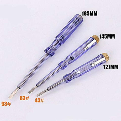 Mains Tester, 3PCS AC 100-500V Electric Tester Pen Electrical Circuit Tester Light Voltage Detector Screwdriver Electric Pen...
