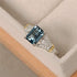 Metmejiao Vintage Women Aquamarine Gemstone 14k White Gold Filled Wedding Bridal Band Ring (9)...