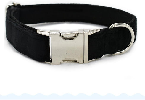 Dog Collar and Leash Set?Soft & Comfy Velvet Dog Collar and Leash with Heavy Duty Metal Buckle and D-Ring Adjustable Collars for Small Medium Larg...