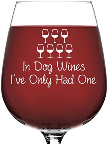 In Dog Wines Funny Wine Glass - Wine's Lover Gifts for Women - Dog Mom Gift - Unique Gag Wine's Gifts for Dog's Lovers - Cool Birthday Present - F...