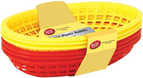 TableCraft 6 Piece Assorted Sandwich & Fry Basket Set, 9", Red & Yellow...