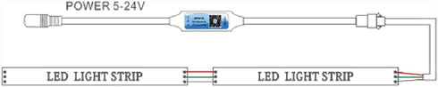 DC5-24V SP621E Mini Bluetooth LED Controller APP Control for WS2811 WS2812B SK6812 Pixels Dream Color LED Strip (with DC Connector)...