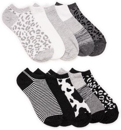 MUK LUKS Women's 10 Pack Low Cut Socks, Black/White, OS...