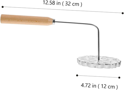 Oil Pier Mold Scandinavian Iron Wooden Handle Spoon Waffle Rosettes Molds Mesh Filter Non Stick Cookware...