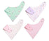 REVERSIBLE & WATERPROOF Cotton Baby Bandana Drool Bibs for Girls with Adjustable Snaps, Pack of 4, Soft Absorbent Cute Modern Premium Bib Set for ...