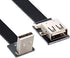 NFHK Up Angled USB 2.0 Type-A Male to Female Extension Data Flat Slim FPC Cable for FPV & Disk & Scanner & Printer 50CM...